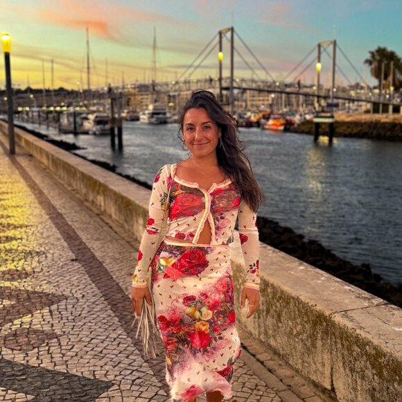 Jaded London Printed Mesh Cardigan + Skirt Set - Picture 2 of 2